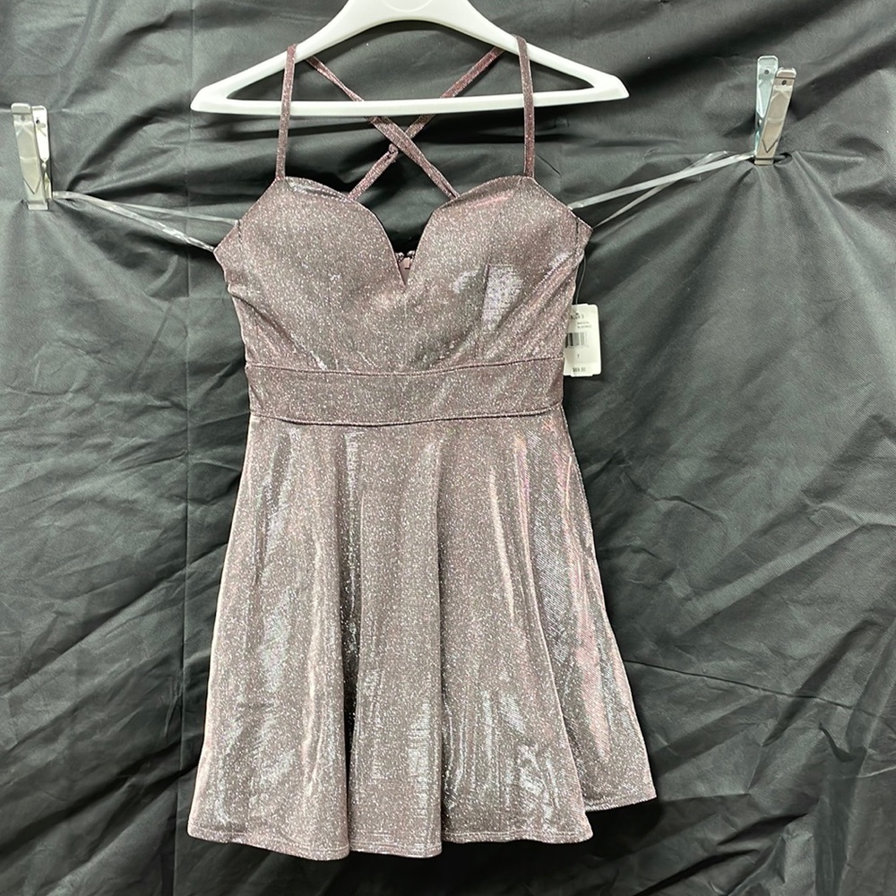 Champange Mini Sparkly Dress - Picture 2 of 6